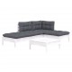 Sonata Set mobilier grădină cu perne, 5 piese, alb, lemn de pin