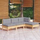 Sonata Set mobilier grădină cu perne, 4 piese, gri, lemn de pin