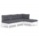 Sonata Set mobilier grădină cu perne, 4 piese, alb, lemn de pin