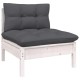 Sonata Set mobilier grădină cu perne, 5 piese, alb, lemn de pin
