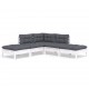Sonata Set mobilier grădină cu perne, 5 piese, alb, lemn de pin