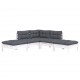 Sonata Set mobilier grădină cu perne, 5 piese, alb, lemn de pin