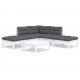 Sonata Set mobilier de grădină cu perne, 6 piese, alb, lemn de pin