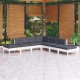 Sonata Set mobilier de grădină cu perne, 7 piese, alb, lemn masiv pin