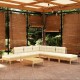 Sonata Set mobilier grădină cu perne crem, 8 piese, lemn de pin