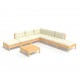 Sonata Set mobilier grădină cu perne crem, 8 piese, lemn de pin