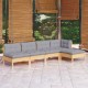 Sonata Set mobilier grădină cu perne gri, 5 piese, lemn masiv de pin