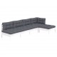 Sonata Set mobilier grădină cu perne, 5 piese, alb, lemn de pin