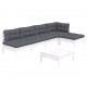 Sonata Set mobilier de grădină cu perne, 6 piese, alb, lemn de pin