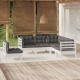 Sonata Set mobilier grădină cu perne, 5 piese, alb, lemn de pin