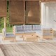 Sonata Set mobilier grădină cu perne gri, 6 piese, lemn de pin