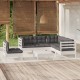 Sonata Set mobilier de grădină cu perne, 6 piese, alb, lemn de pin