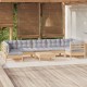 Sonata Set mobilier de grădină cu perne, 8 piese, gri, lemn de pin