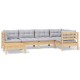 Sonata Set mobilier grădină cu perne gri, 6 piese, lemn de pin