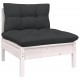 Sonata Set mobilier de grădină cu perne, 5 piese, alb, lemn masiv pin