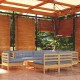 Sonata Set mobilier grădină cu perne, 10 piese, gri, lemn masiv pin
