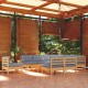 Sonata Set mobilier de grădină cu perne, 11 piese, gri, lemn masiv pin