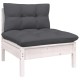 Sonata Set mobilier grădină cu perne, 10 piese, alb, lemn masiv pin