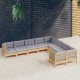 Sonata Set mobilier de grădină cu perne, 5 piese, gri, lemn de pin