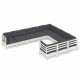 Sonata Set mobilier grădină cu perne, 10 piese, alb, lemn de pin
