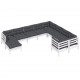 Sonata Set mobilier grădină cu perne, 10 piese, alb, lemn de pin