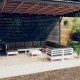 Sonata Set mobilier grădină cu perne, 12 piese, alb, lemn de pin