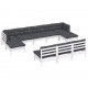 Sonata Set mobilier de grădină cu perne, 10 piese, alb, lemn de pin