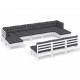 Sonata Set mobilier de grădină cu perne, 10 piese, alb, lemn de pin