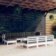 Sonata Set de șezlonguri de grădină cu perne 11 piese alb lemn de pin