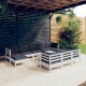 Sonata Set mobilier de grădină cu perne, 11 piese, alb lemn masiv pin