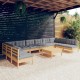 Sonata Set mobilier grădină cu perne, 11 piese, gri, lemn masiv pin
