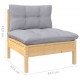 Sonata Set mobilier de grădină cu perne gri, 9 piese, lemn masiv pin