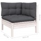 Sonata Set mobilier grădină cu perne, 11 piese, alb, lemn masiv de pin