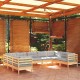 Sonata Set mobilier de grădină cu perne, 5 piese, gri, lemn de pin