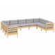 Sonata Set mobilier de grădină cu perne, 5 piese, gri, lemn de pin