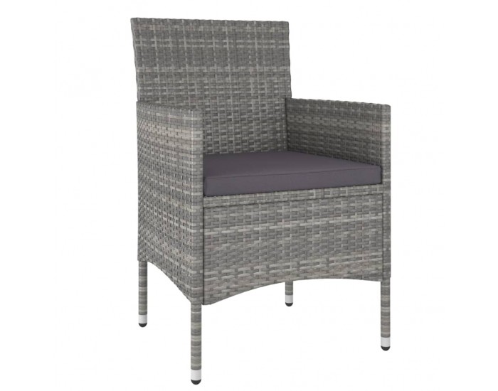 Sonata Set mobilier de grădină, 3 piese, gri, poliratan