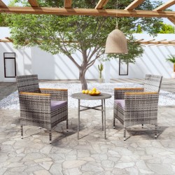 Sonata H Градински трапезен комплект, 3 части, полиратан, сив - Seturi pentru exterior