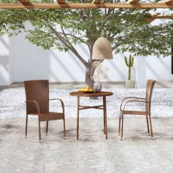 Sonata H Градински трапезен комплект, 3 части, полиратан, кафяв - Seturi pentru exterior