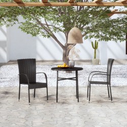 Sonata H Градински трапезен комплект, 3 части, полиратан, черен - Seturi pentru exterior
