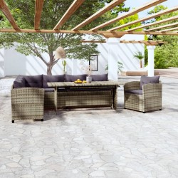 Sonata H Градински комплект с възглавници, 3 части, полиратан, сив - Seturi pentru exterior