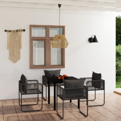 Sonata Set de servit masa pentru grădină, 5 piese, negru