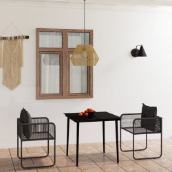 Sonata H Градински трапезен комплект, 3 части, черен - Seturi pentru exterior