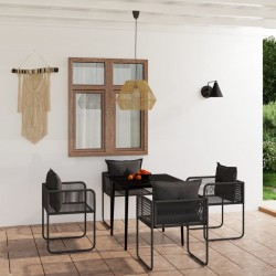 Sonata Set de servit masa pentru grădină, 5 piese, negru