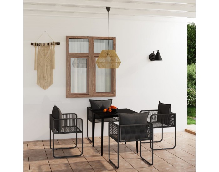 Sonata Set de servit masa pentru grădină, 5 piese, negru