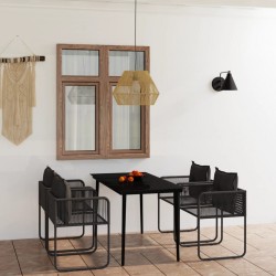 Sonata H Градински трапезен комплект, 5 части, черен - Seturi pentru exterior