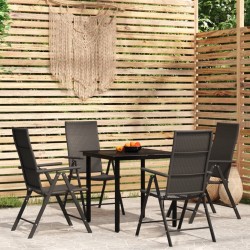Sonata H Градински трапезен комплект, 5 части, черен - Seturi pentru exterior