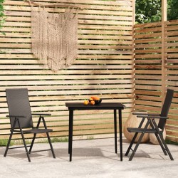 Sonata H Градински трапезен комплект, 3 части, черен - Seturi pentru exterior