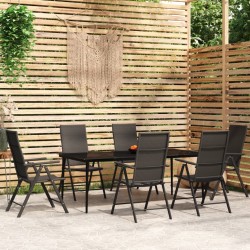 Sonata H Градински трапезен комплект, 7 части, черен - Seturi pentru exterior