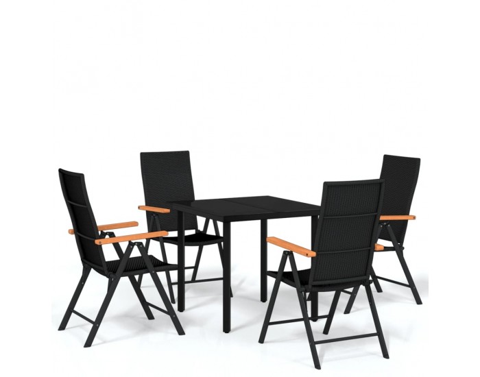 Sonata Set de servit masa pentru grădină, 5 piese, negru