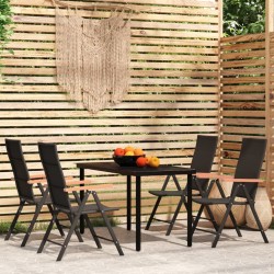 Sonata H Градински трапезен комплект, 5 части, черен - Seturi pentru exterior